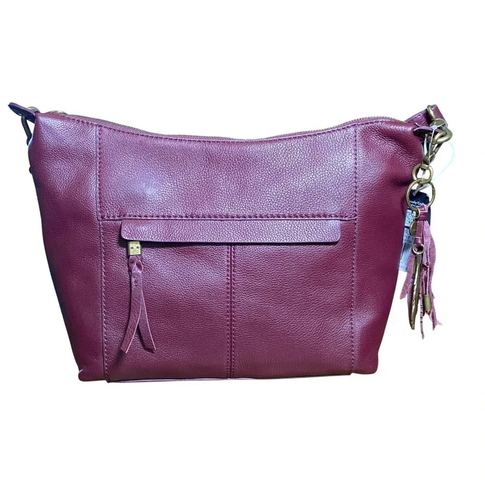 The Sak Alameda Cabernet Burgundy Pebbled Leather Crossbody Bag 108325 NWT
